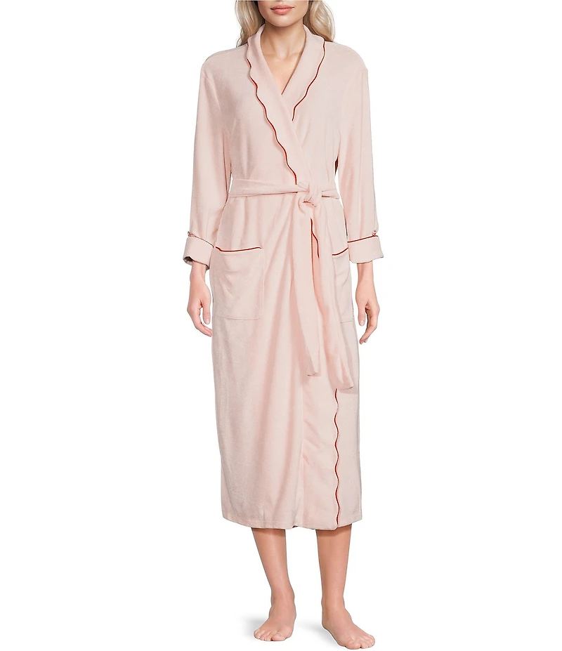 Weezie Long Scalloped Lightweight French Terry Robe