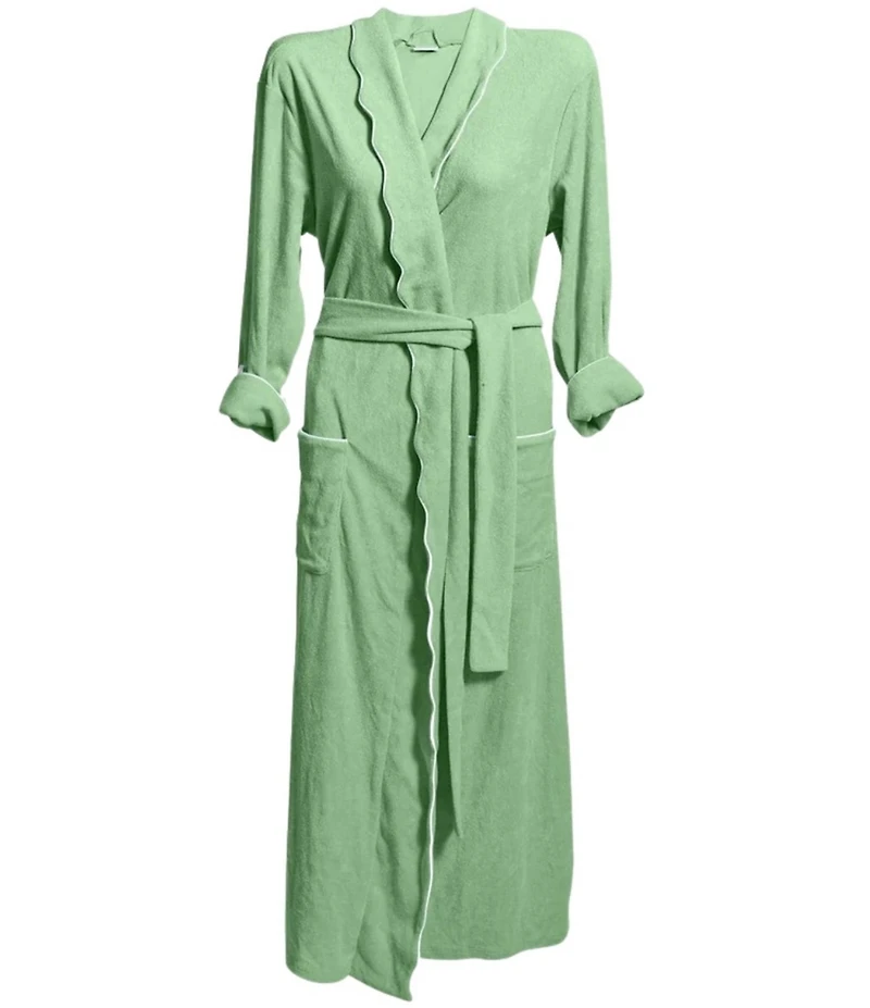 Weezie Long Scalloped Lightweight French Terry Robe