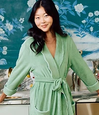Weezie Long Scalloped Lightweight French Terry Robe