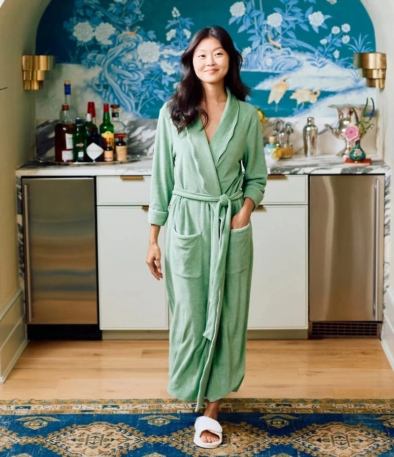 Weezie Long Scalloped Lightweight French Terry Robe