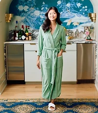 Weezie Long Scalloped Lightweight French Terry Robe