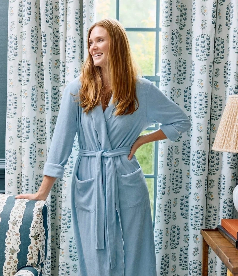 Weezie Long Scalloped Lightweight French Terry Robe