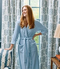 Weezie Long Scalloped Lightweight French Terry Robe