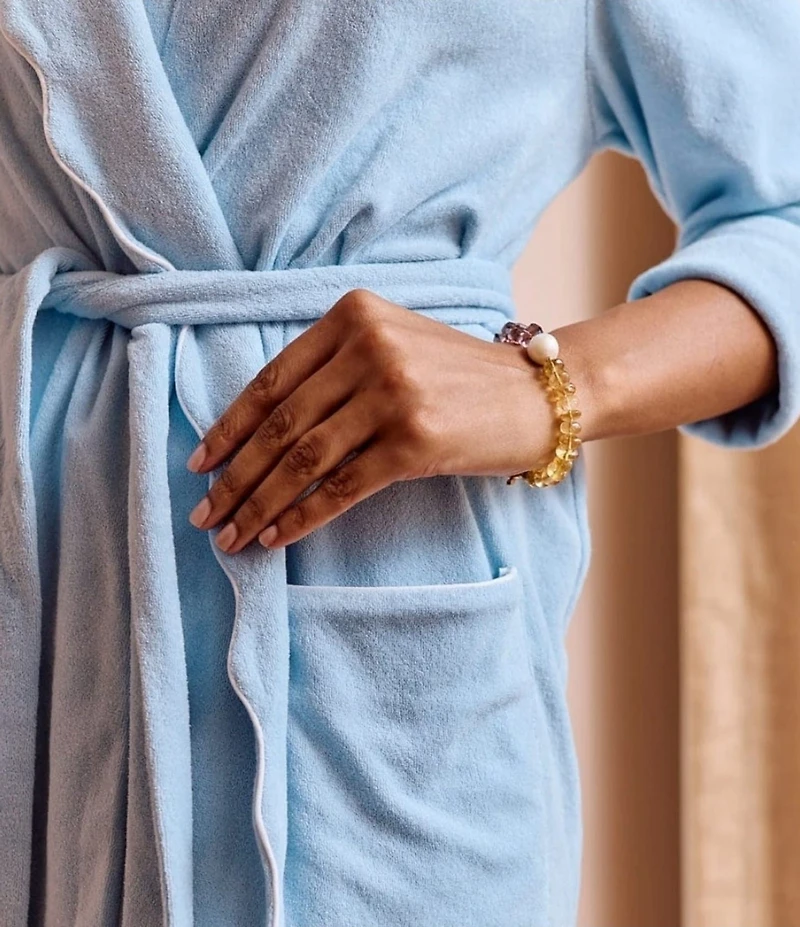 Weezie Long Scalloped Lightweight French Terry Robe