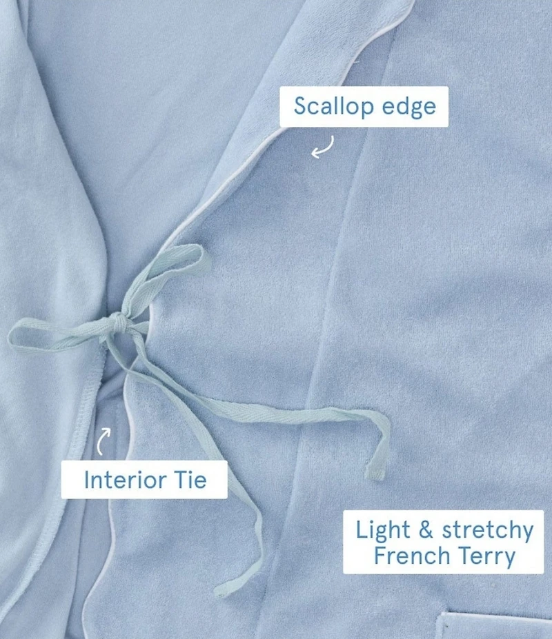 Weezie Long Scalloped Lightweight French Terry Robe