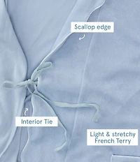 Weezie Long Scalloped Lightweight French Terry Robe