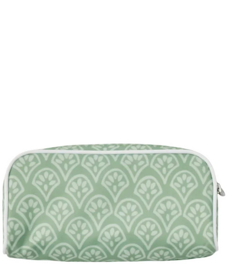 Weezie Matcha Block Print Patterned Toiletry Case