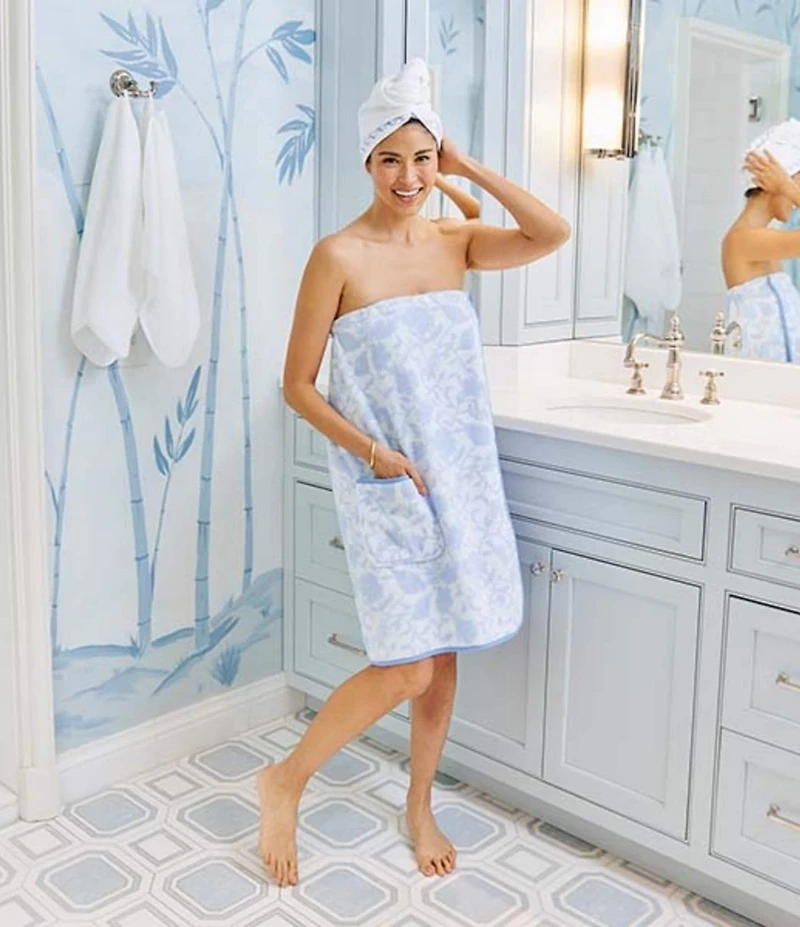 Weezie Organic Cotton Signature Floral Patterned Women's Towel Wrap
