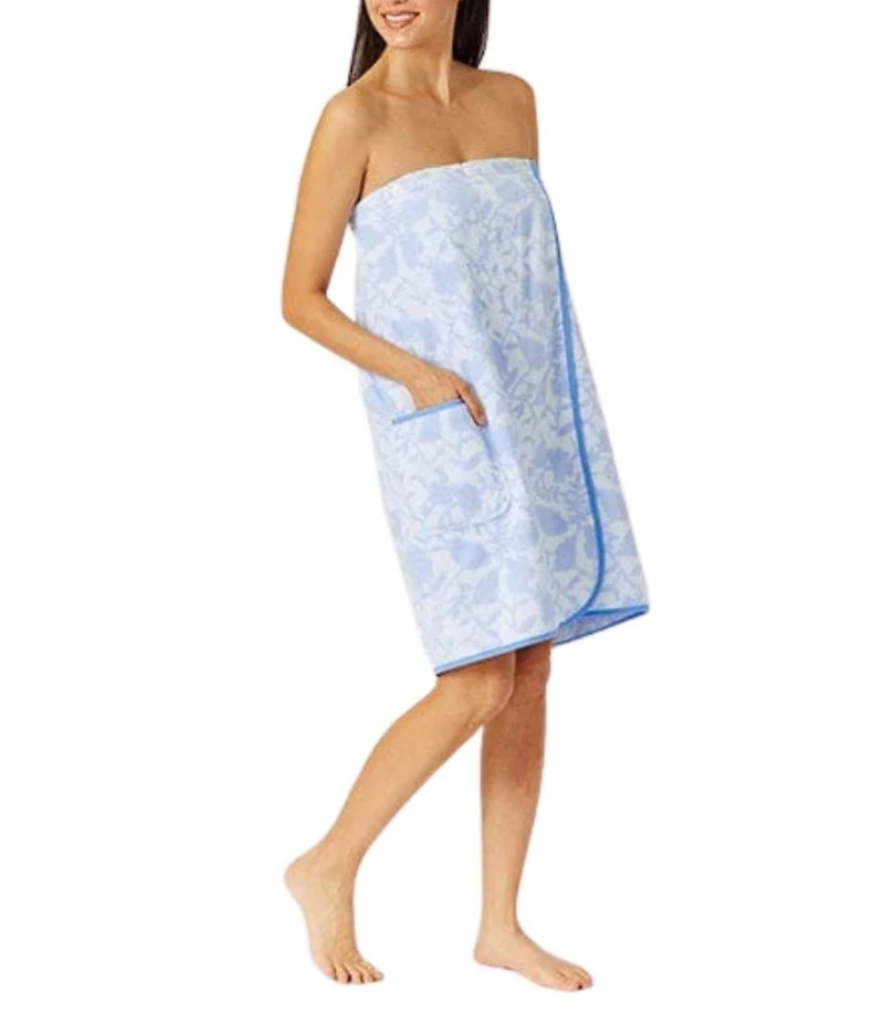 Weezie Organic Cotton Signature Floral Patterned Women's Towel Wrap