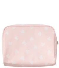 Weezie Pink Hearts Patterned Toiletry Case