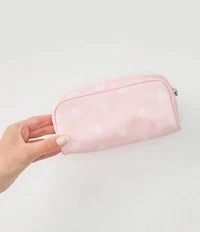 Weezie Pink Hearts Patterned Toiletry Case