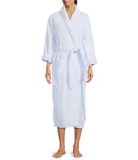 Weezie Rain Drop Long Organic Cotton Plush Terry Robe