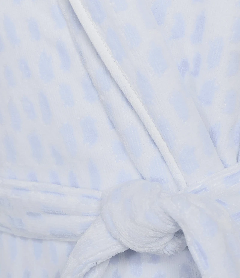 Weezie Rain Drop Long Organic Cotton Plush Terry Robe