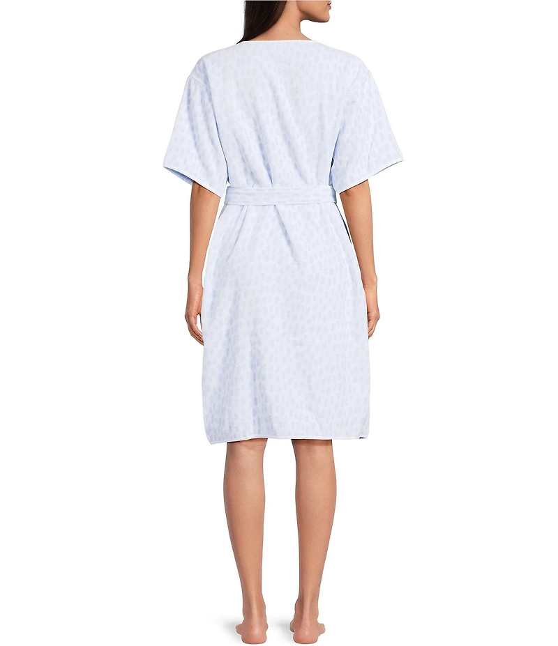 Weezie Rain Drop Short Organic Cotton Plush Terry Robe
