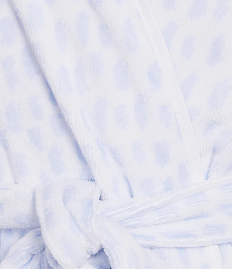 Weezie Rain Drop Short Organic Cotton Plush Terry Robe