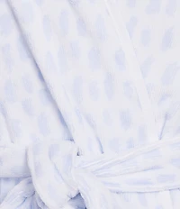 Weezie Rain Drop Short Organic Cotton Plush Terry Robe