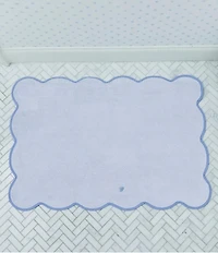 Weezie Scalloped Edge Trim Organic Cotton Bath Mat