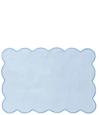 Weezie Scalloped Edge Trim Organic Cotton Bath Mat