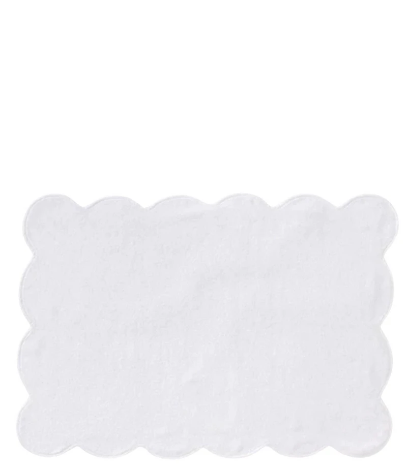Weezie Scalloped Edge Trim Organic Cotton Bath Mat