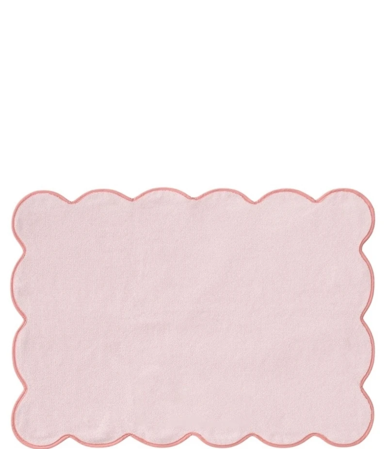 Weezie Scalloped Edge Trim Organic Cotton Bath Mat