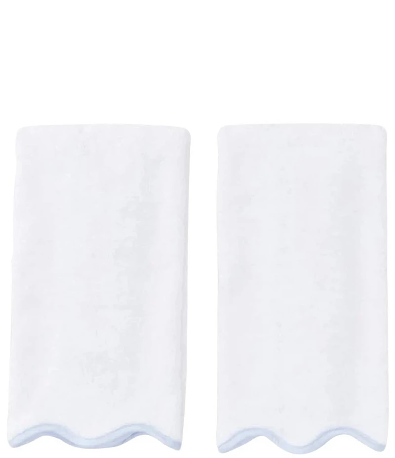 Weezie Scalloped Edge Trim Organic Cotton Bath Towels