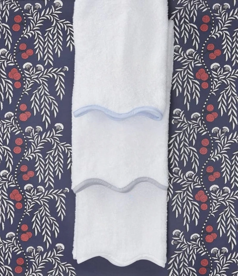 Weezie Scalloped Edge Trim Organic Cotton Bath Towels