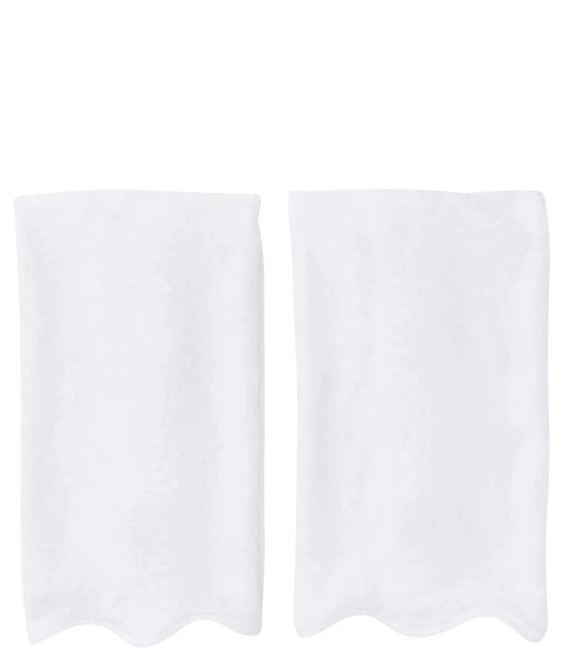 Weezie Scalloped Edge Trim Organic Cotton Bath Towels