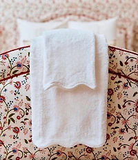 Weezie Scalloped Edge Trim Organic Cotton Bath Towels