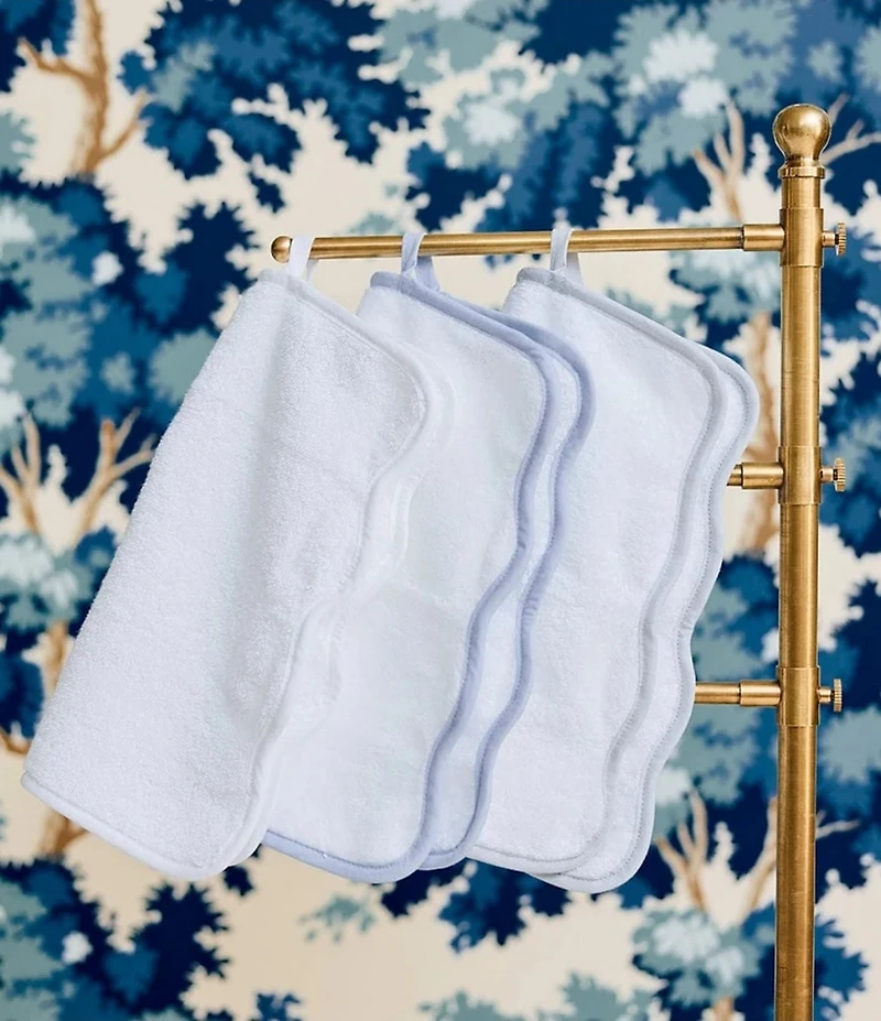 Weezie Scalloped Edge Trim Organic Cotton Bath Towels