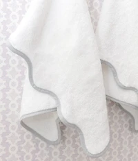 Weezie Scalloped Edge Trim Organic Cotton Bath Towels