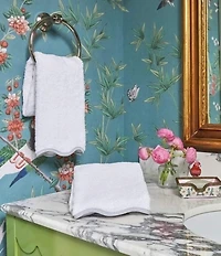 Weezie Scalloped Edge Trim Organic Cotton Bath Towels