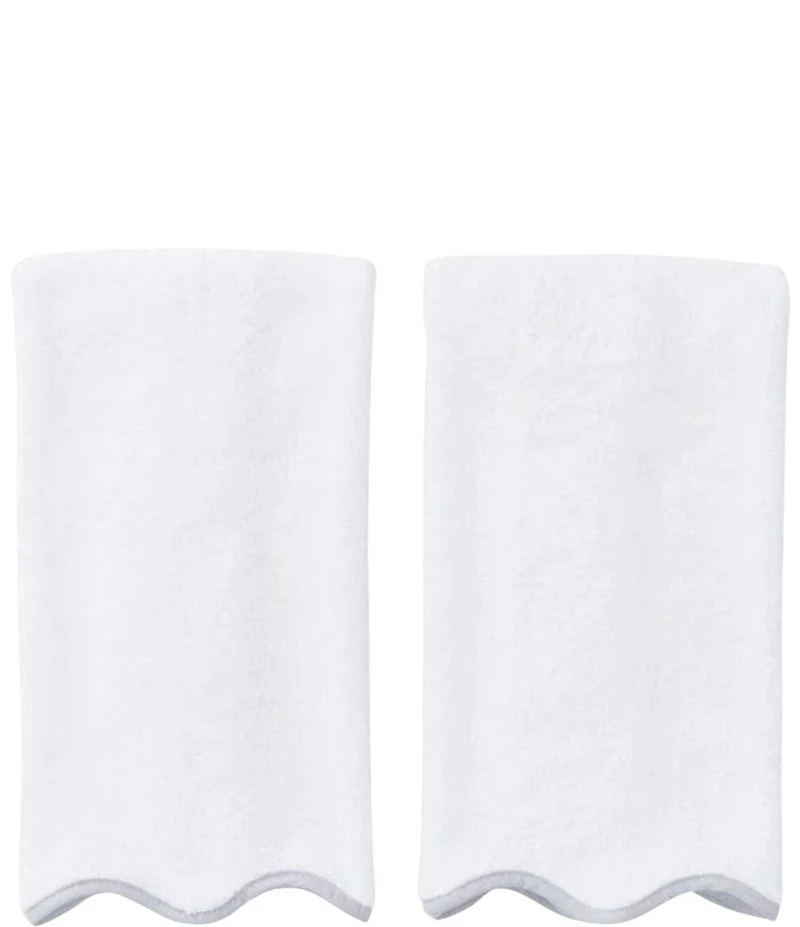 Weezie Scalloped Edge Trim Organic Cotton Bath Towels