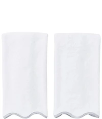 Weezie Scalloped Edge Trim Organic Cotton Bath Towels