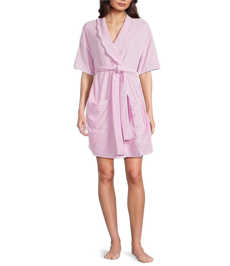 Weezie Short Scalloped Lightweight French Terry Robe
