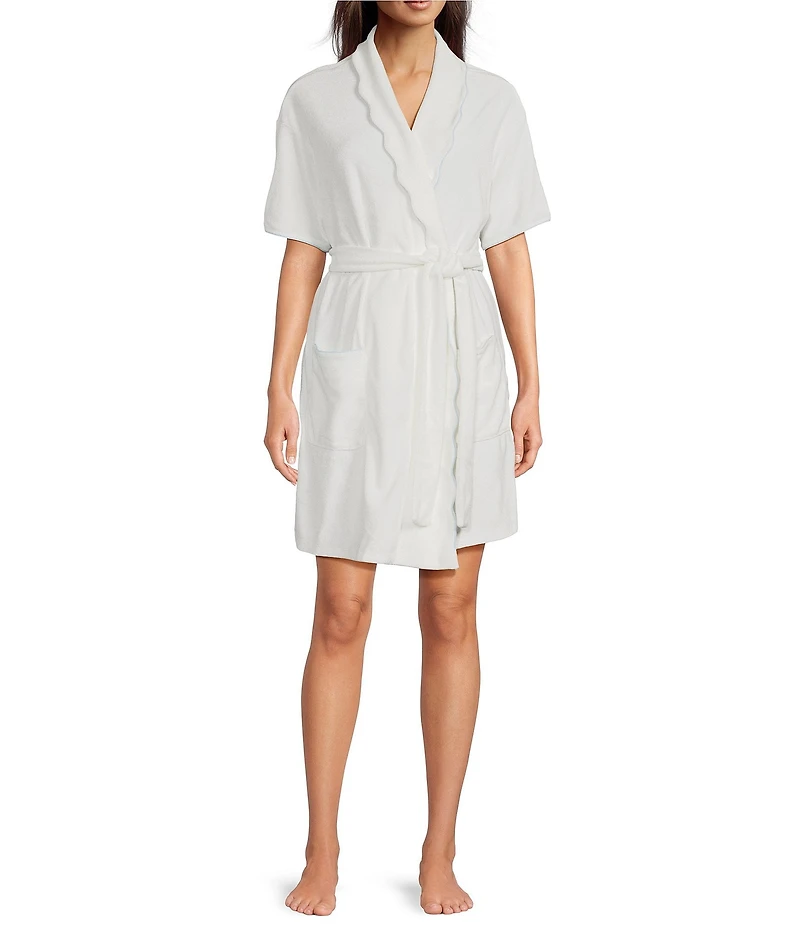 Weezie Short Scalloped Lightweight French Terry Robe