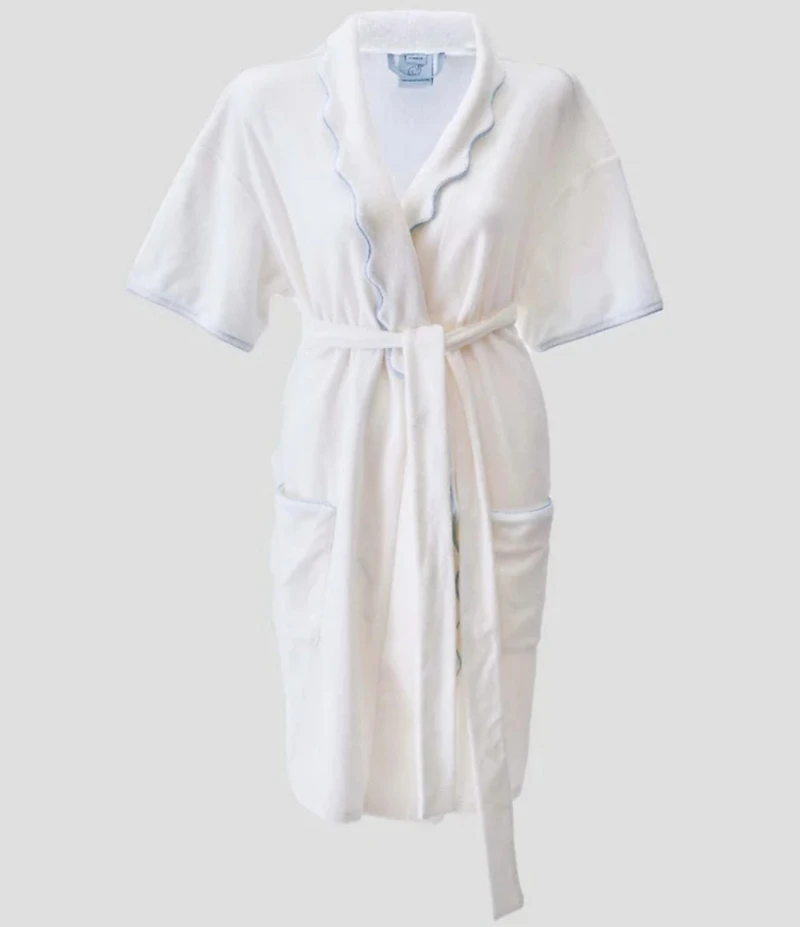 Weezie Short Scalloped Lightweight French Terry Robe