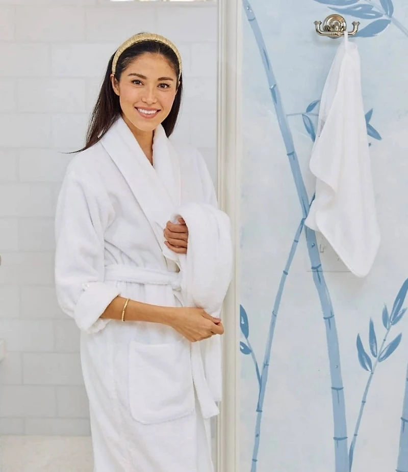 Weezie Signature Long Sleeve Organic Cotton Long Terry Robe