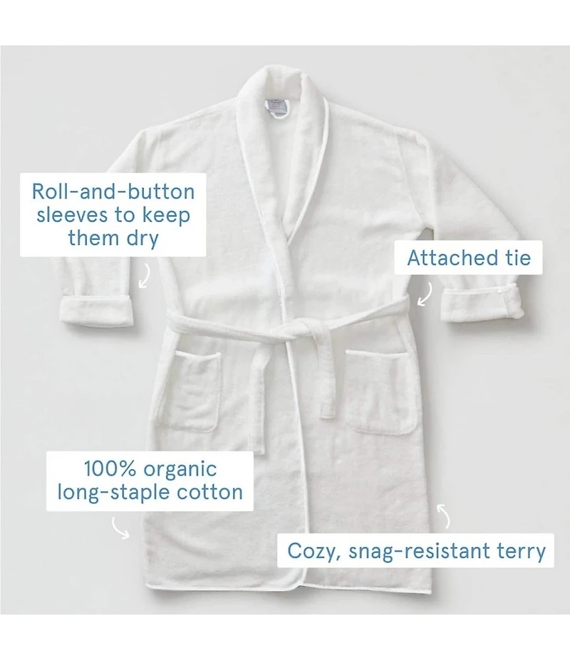 Weezie Signature Long Sleeve Organic Cotton Long Terry Robe