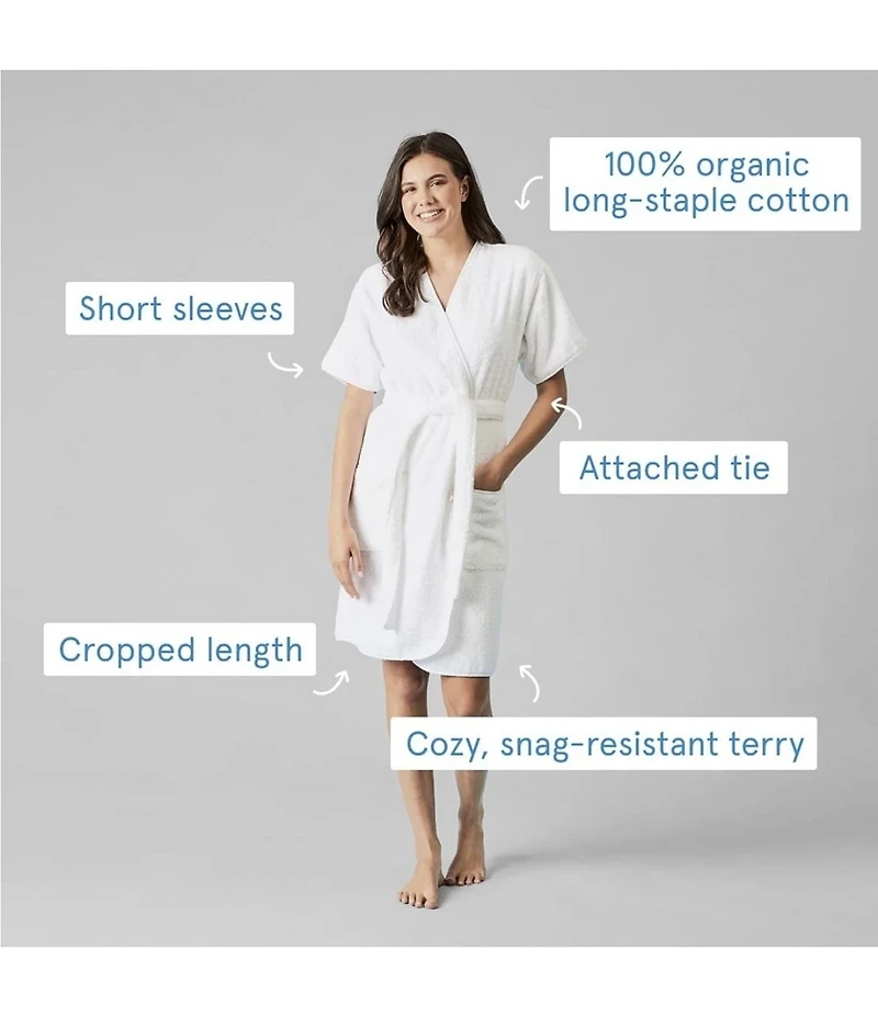 Weezie Signature Short Sleeve Organic Cotton Short Terry Robe