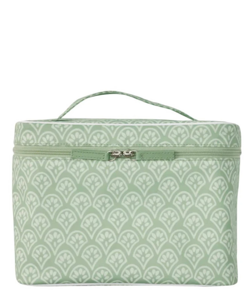 Weezie Matcha Block Print Patterned Vanity Case