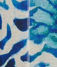 Westbound Animal Pigment Print Short Sleeve V-Neck Top