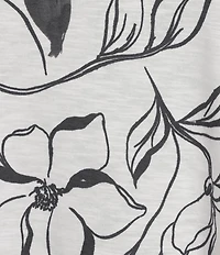 Westbound 3/4 Sleeve Crew Neck Knit Cotton Blend Top