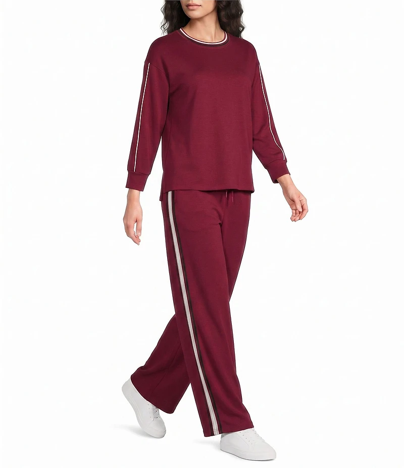 Westbound 3/4 Sleeve Crew Neck Knit Coordinating Top