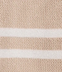 Westbound 3/4 Sleeve Crochet Crew Neck Ribbed Top