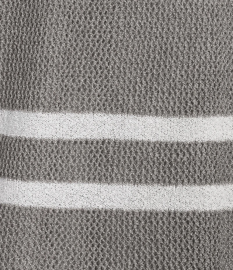 Westbound 3/4 Sleeve Crochet Crew Neck Ribbed Top