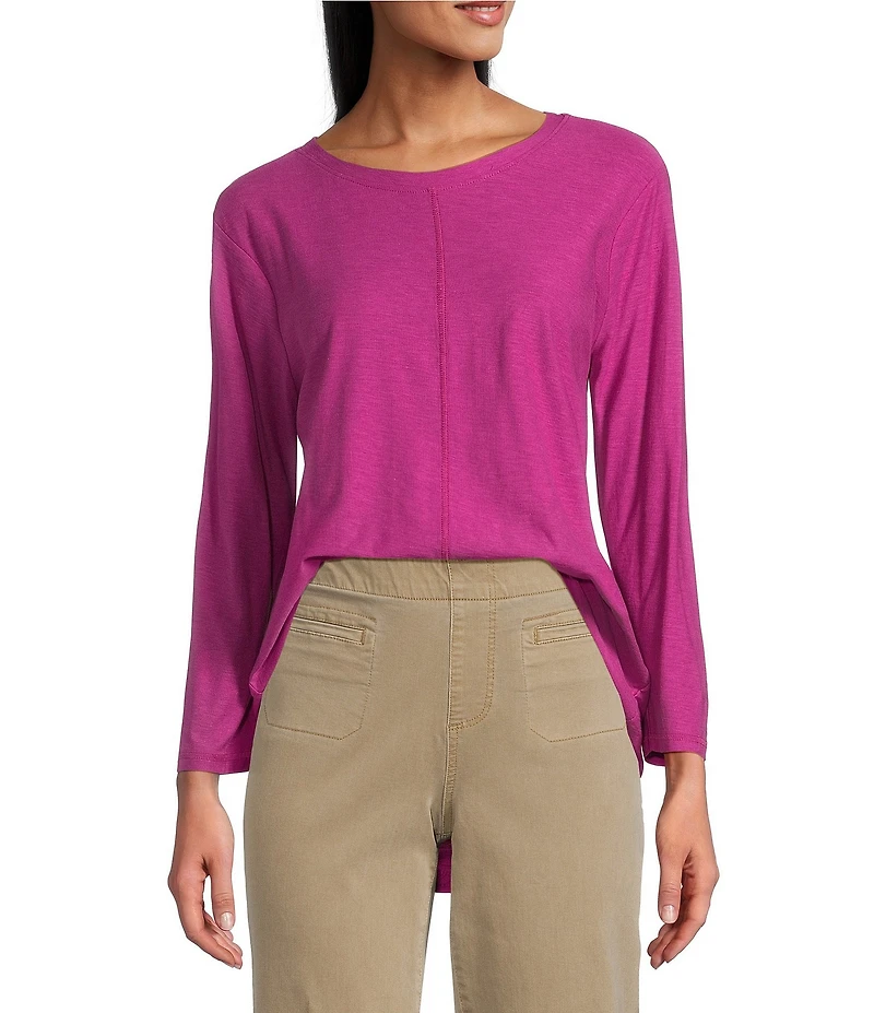 Westbound 3/4 Sleeve Knit Crew Neck Top