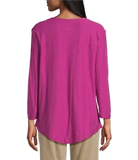 Westbound 3/4 Sleeve Knit Crew Neck Top
