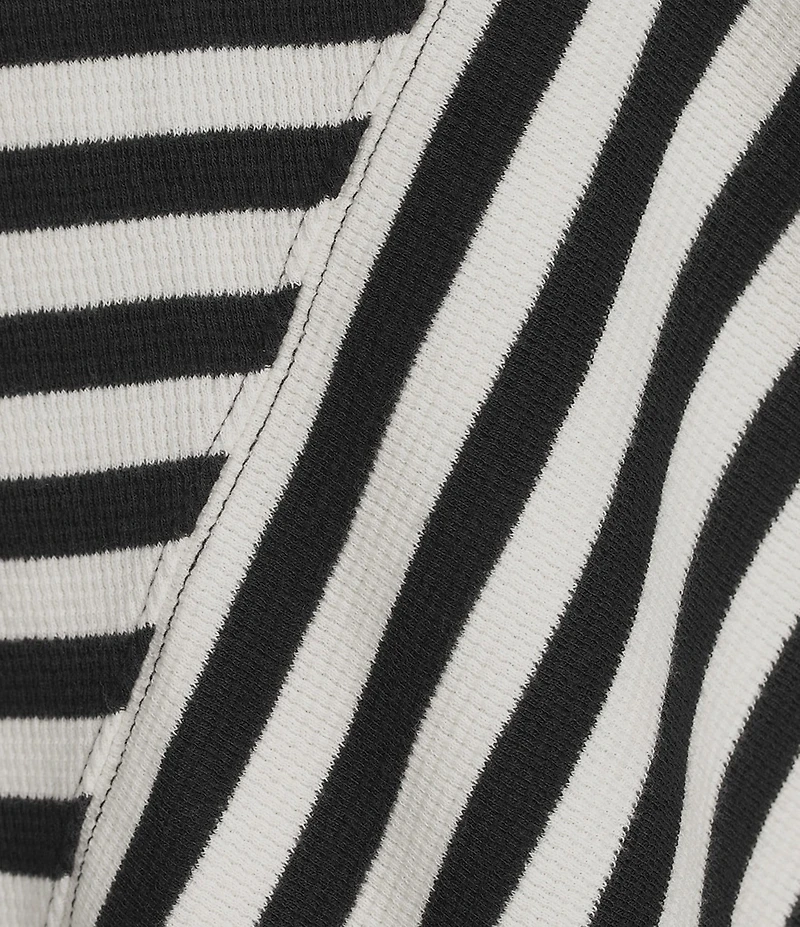 Westbound Striped 3/4 Sleeve Wide Neck Top