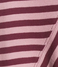 Westbound Striped 3/4 Sleeve Wide Neck Top