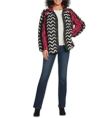 Westbound Abstract Print Long Sleeve Snap-Front Jacket